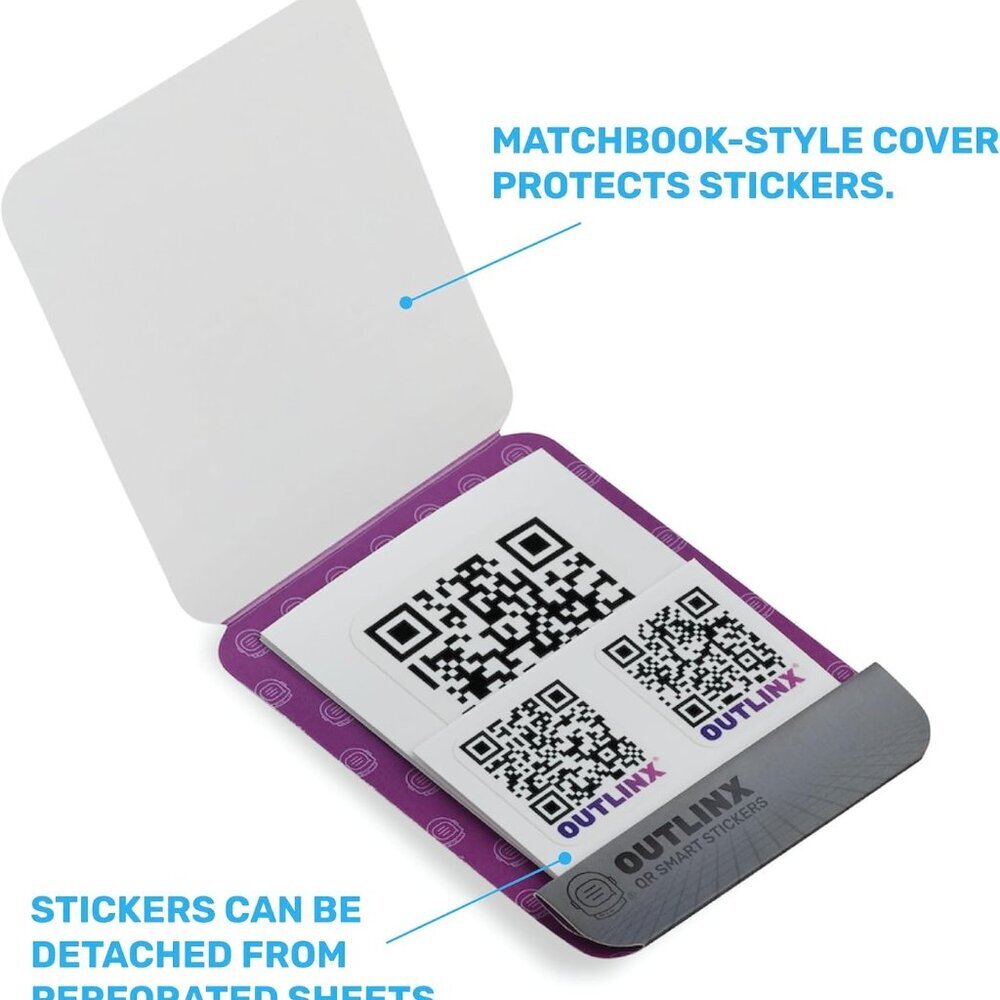 QR Smart Stickers | Stick Digital Notes to Your Things | The Original 4-Pack Bun - Picture 5 of 6